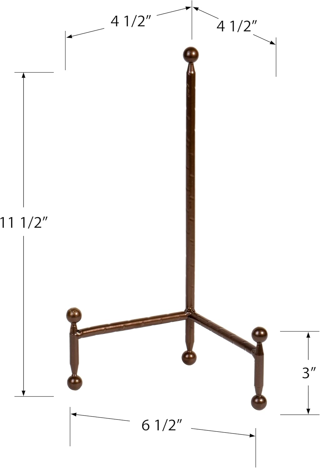 Decorative Tripod Plate Stand and Art Holder Easel in Finish / Height - 11.5 / Bronze