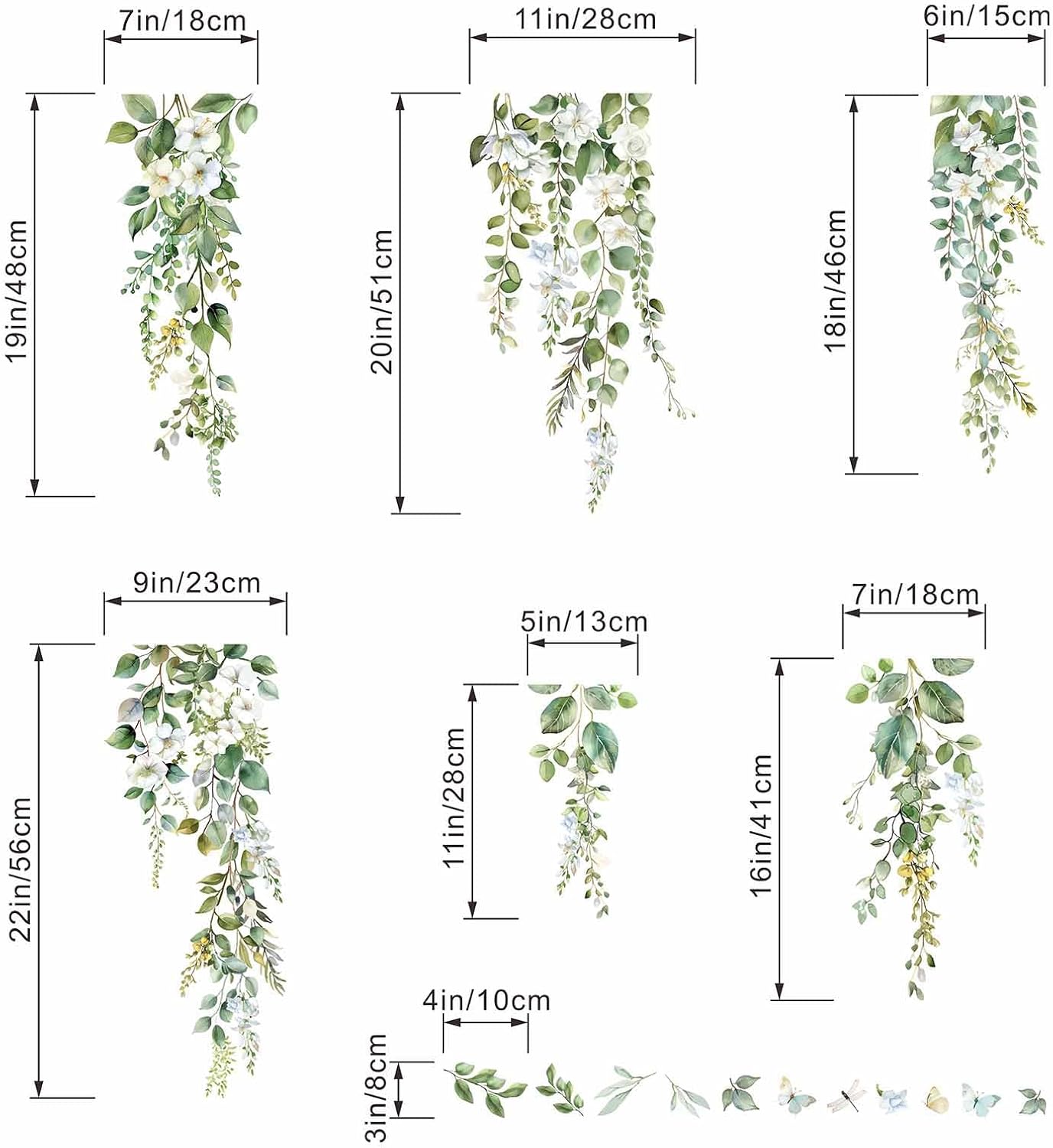 Hanging Vine Wall Decals / Hanging Vine B / Green
