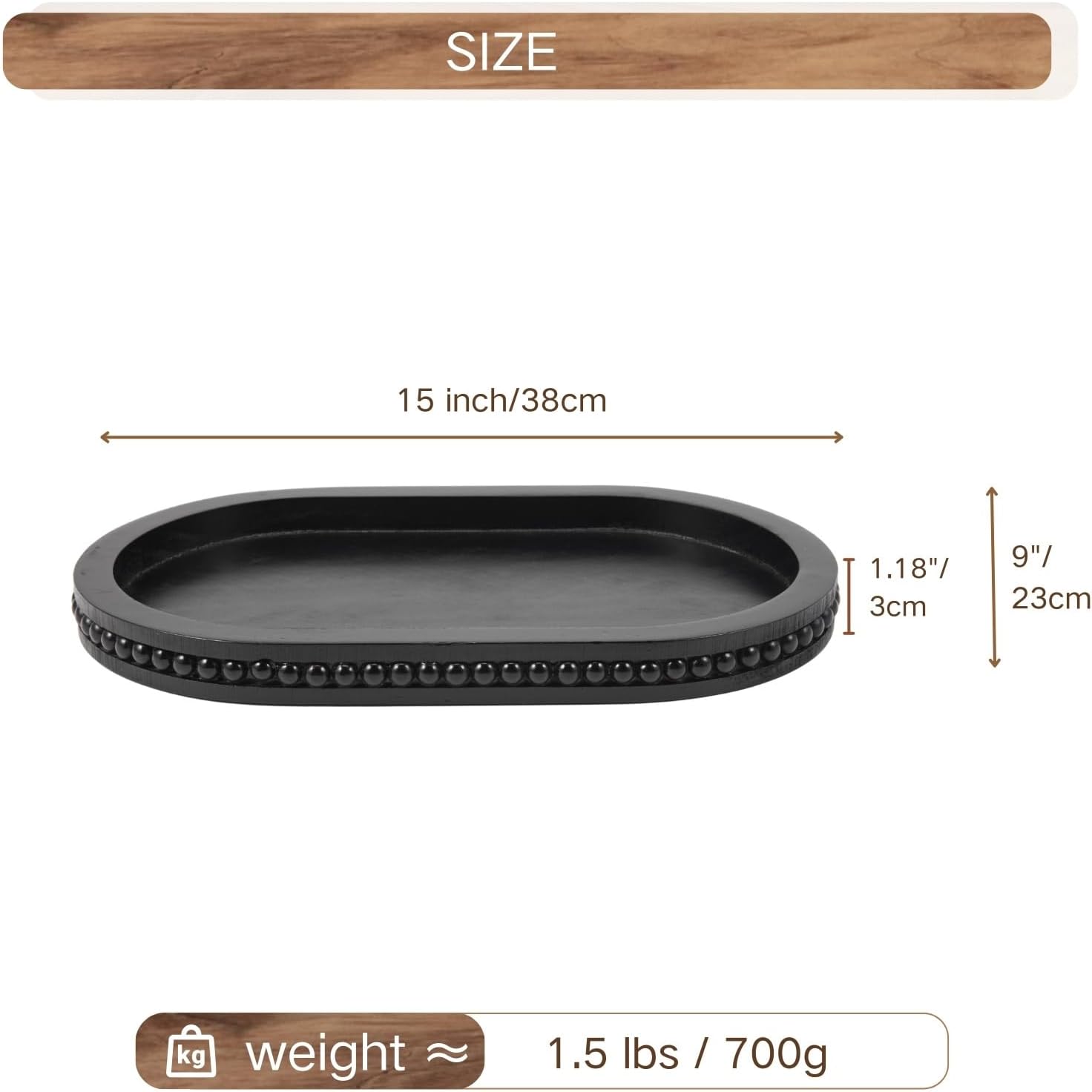 Wood Decorative Tray / Black