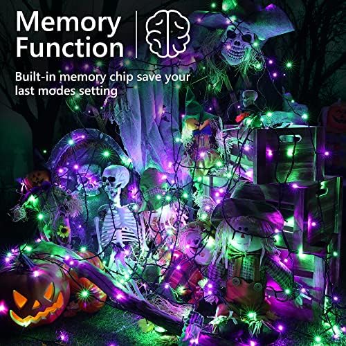 Brizled Outdoor Halloween String Lights Indoor Mini Purple & Green Light