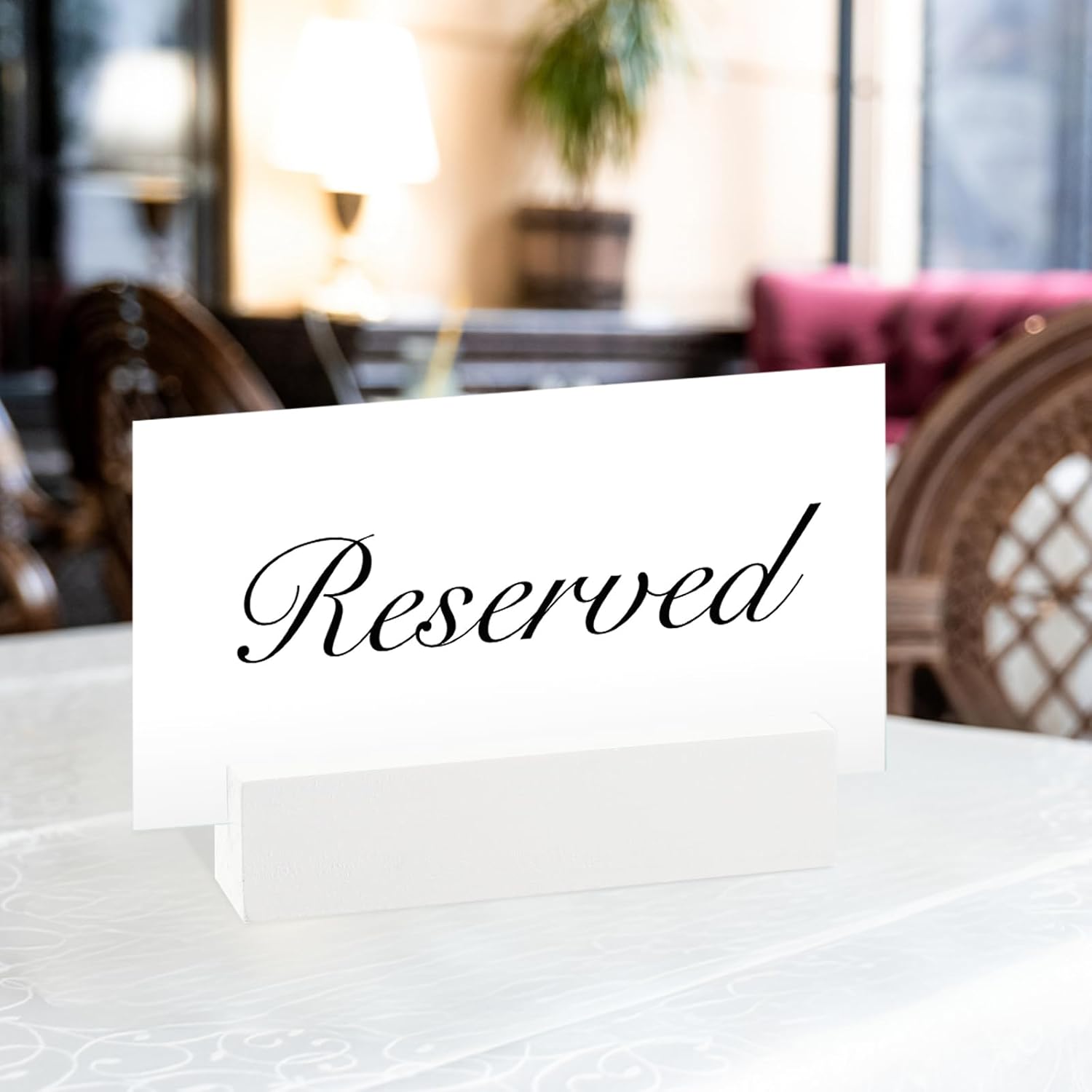 Wood Place Card Holders Wooden Table Number Holder Stands Name / White / 4.61 x 1.1 x 1 / Set of 12