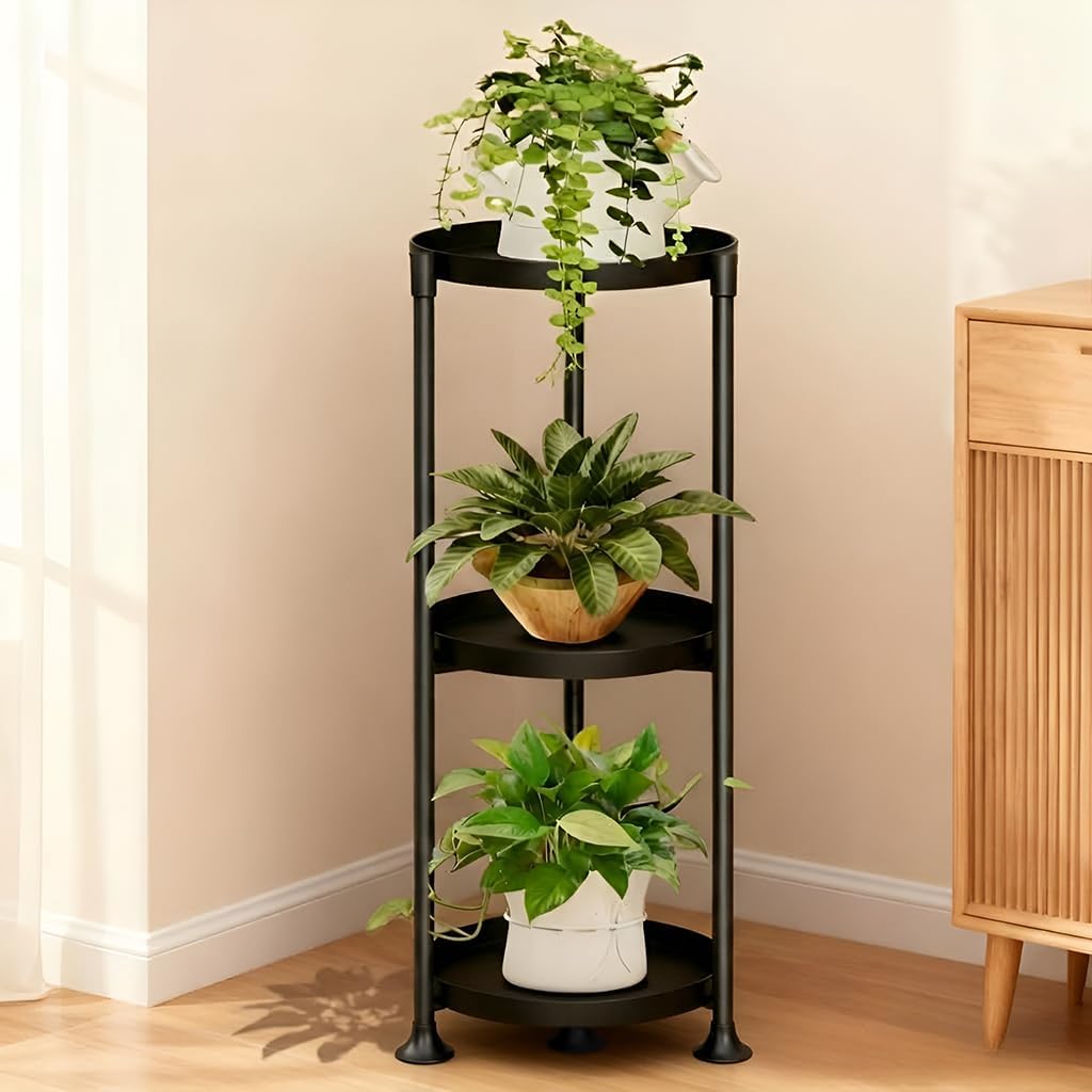 SYQ 3 Tier Plant Stand Indoor Outdoor - 34'' Extra-Tall Metal Plant Stands for Potted Plants Multiple Tiered Plant
