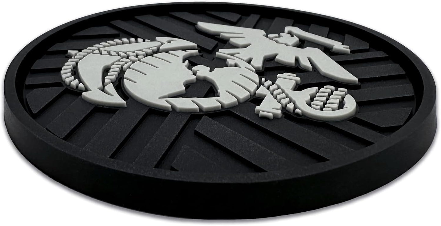 Officially Licensed US Corps Insignia Textured 3D Automotive Religious Silicone Coasters / Marine