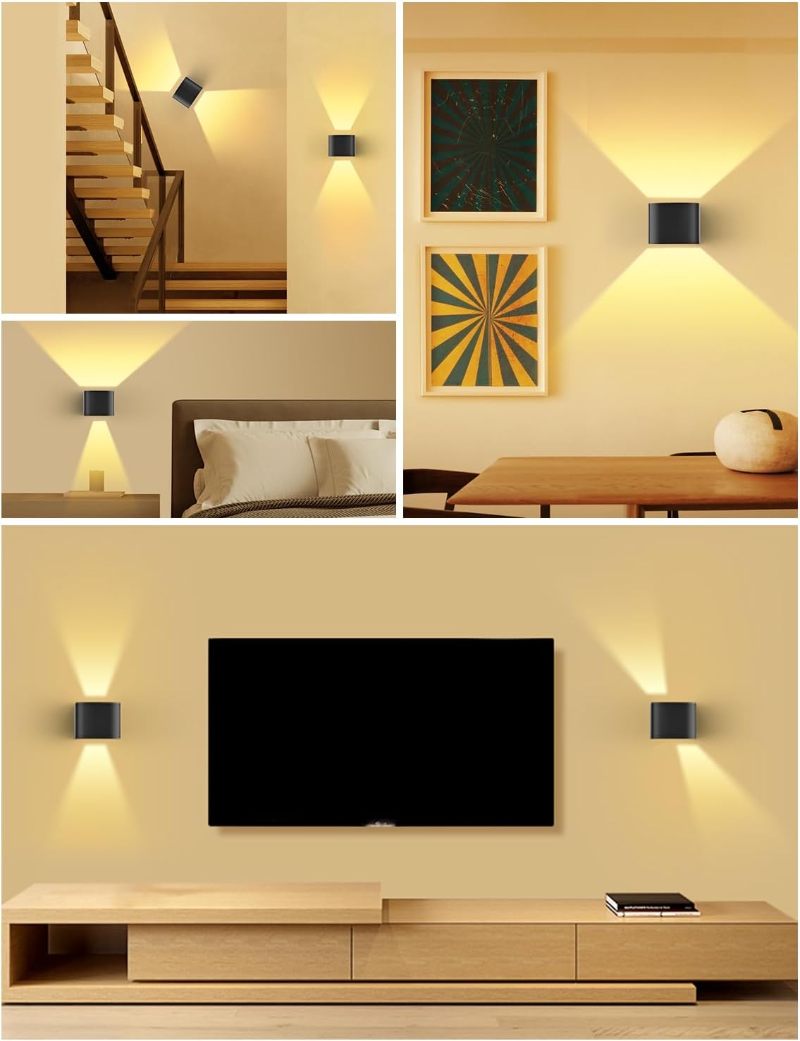Rechargeable Motion Sensor Wall Lights, LED Wireless Sconces with Remote Control, 10-100% Dimmable 2700-6500K