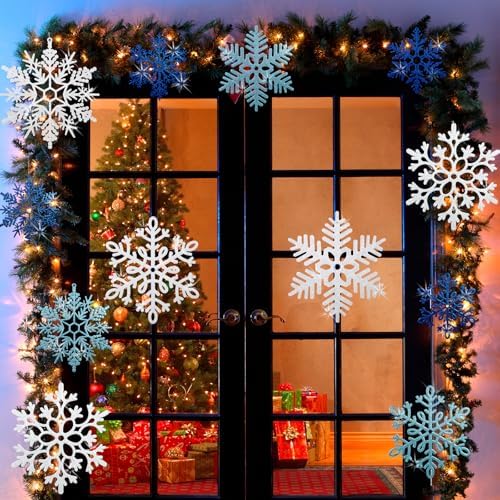 12 Inch Hanging Snowflake Decorations, Large Snowflakes Ornaments