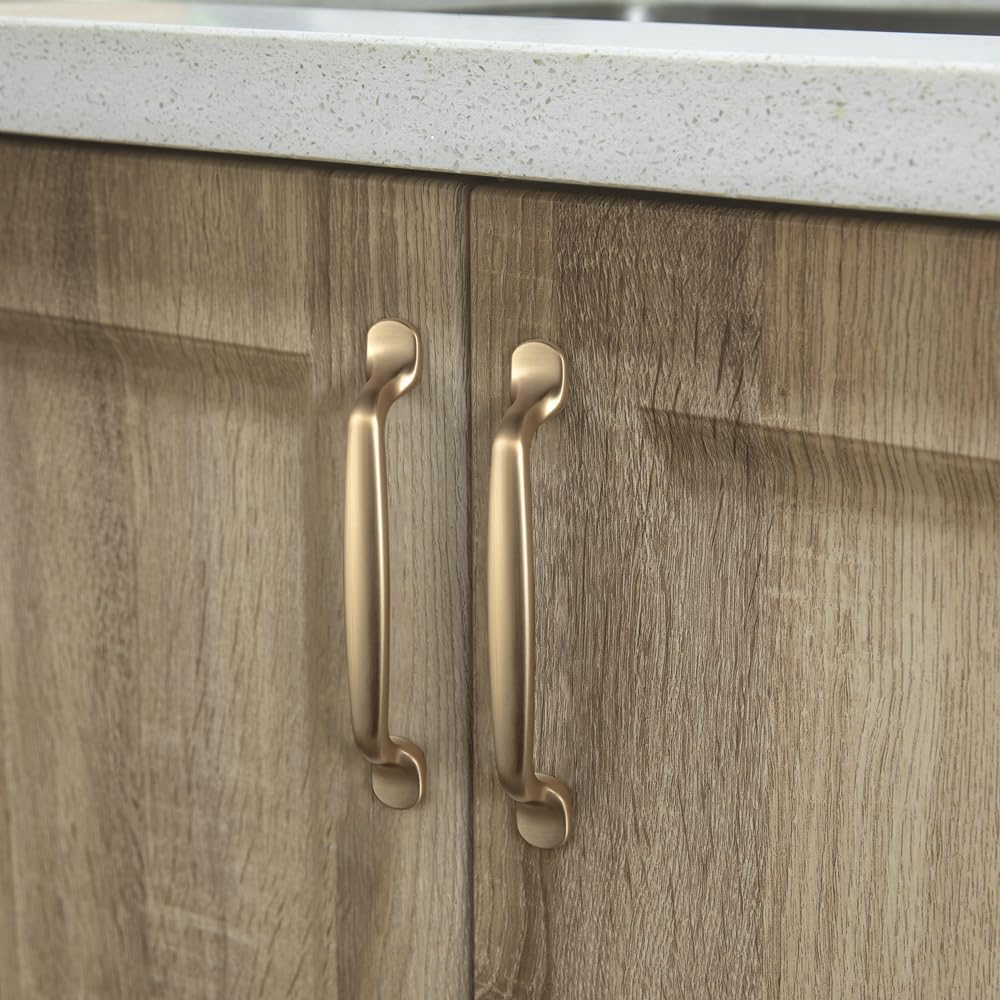 Arch Cabinet Pulls Drawer Handles Zinc / 5" Center To Center / Modern / Champagne Bronze / Set of 6