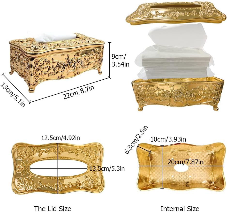 Stylish Bling Acrylic Tissue Box Cover / Gold