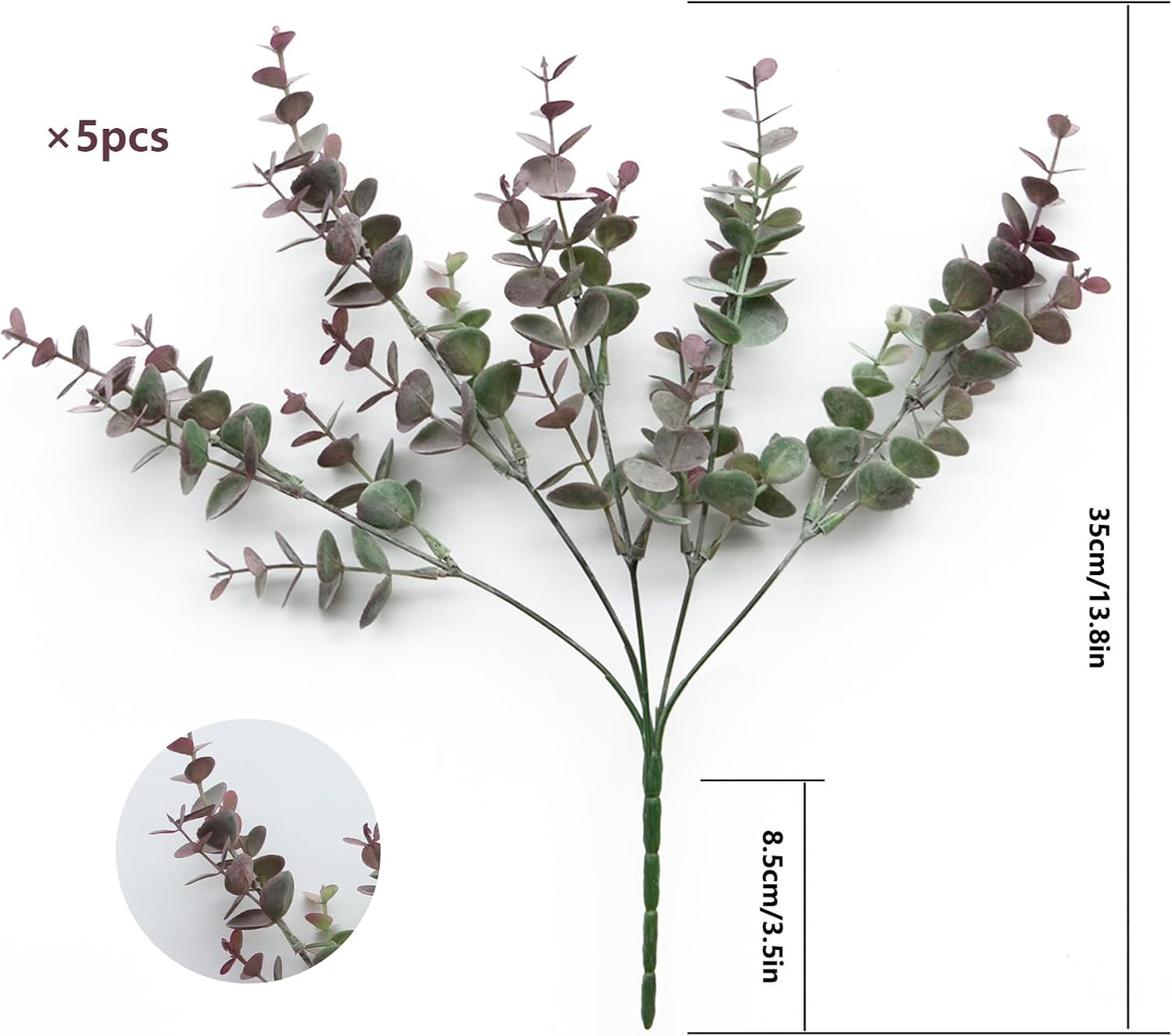 Faux Greenery Fake Dust Frosted Eucalyptus Branches Leaves / Dusty Mauve