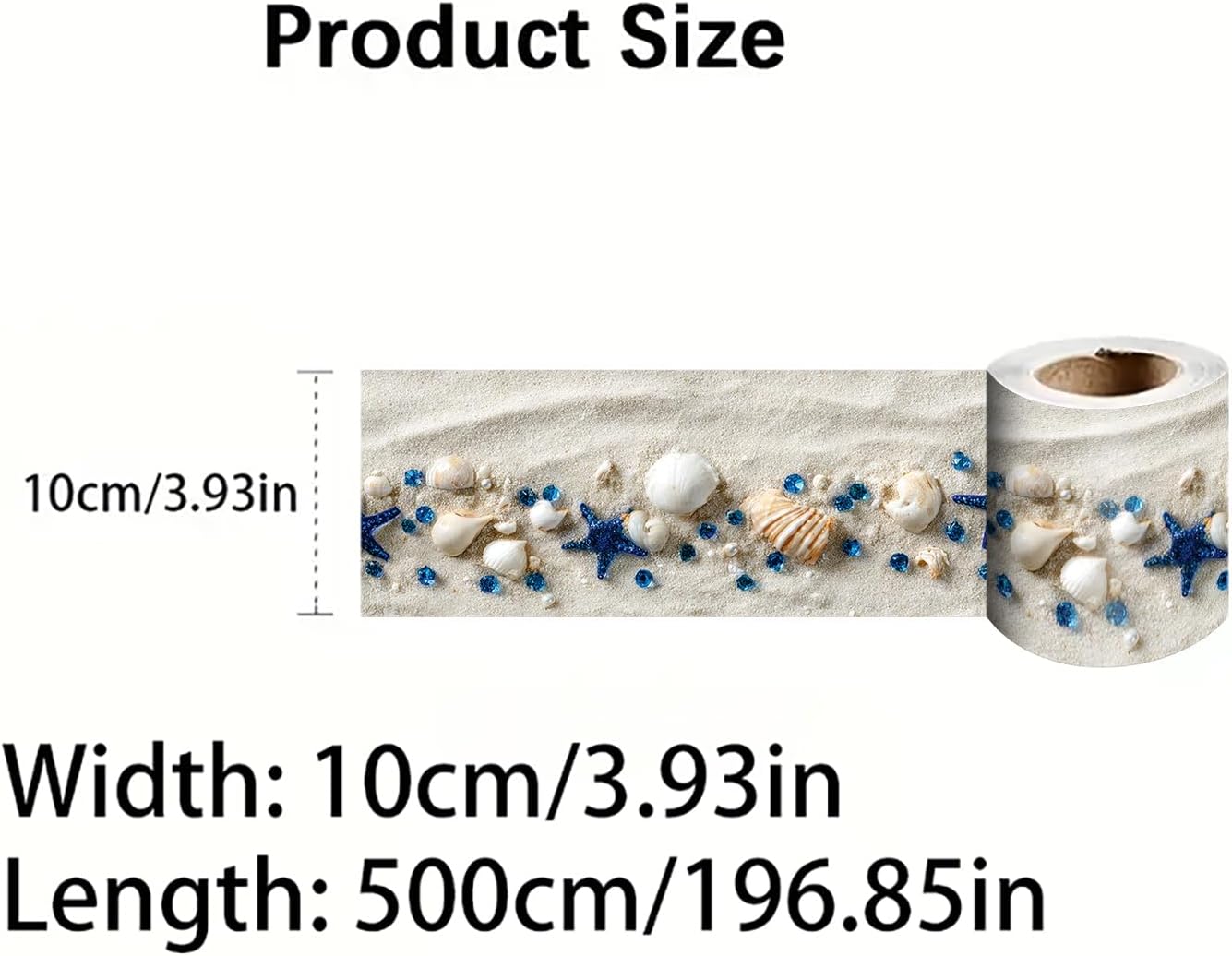 Beach Seashell Wallpaper Border Peel and Stick Wall Border Self Adhesive Coastal Starfish / 196 x 4