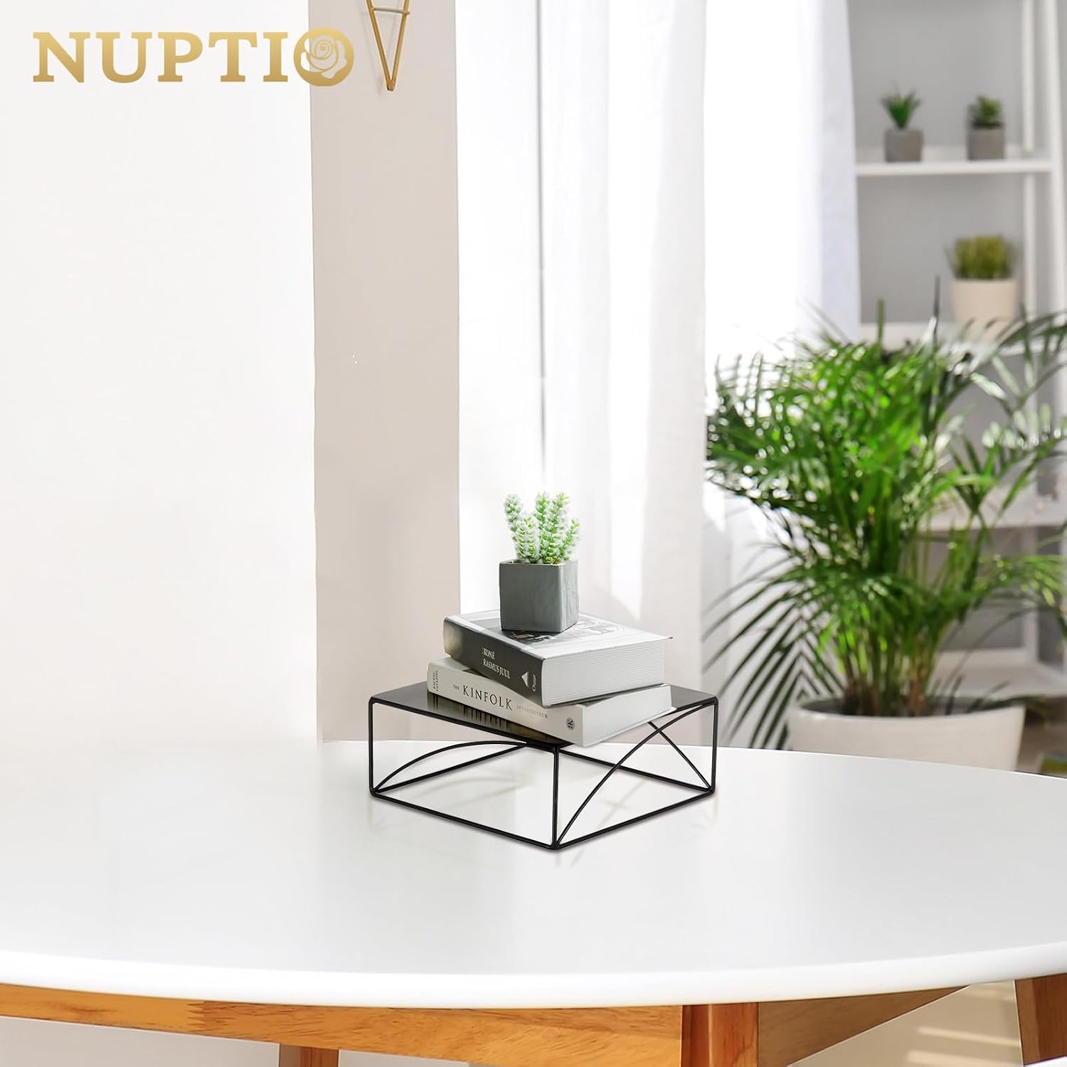 Cake Stand Cupcake Display Metal Dessert Pedestal Stands Food Riser Display Plate / Black / 8.2 Inch