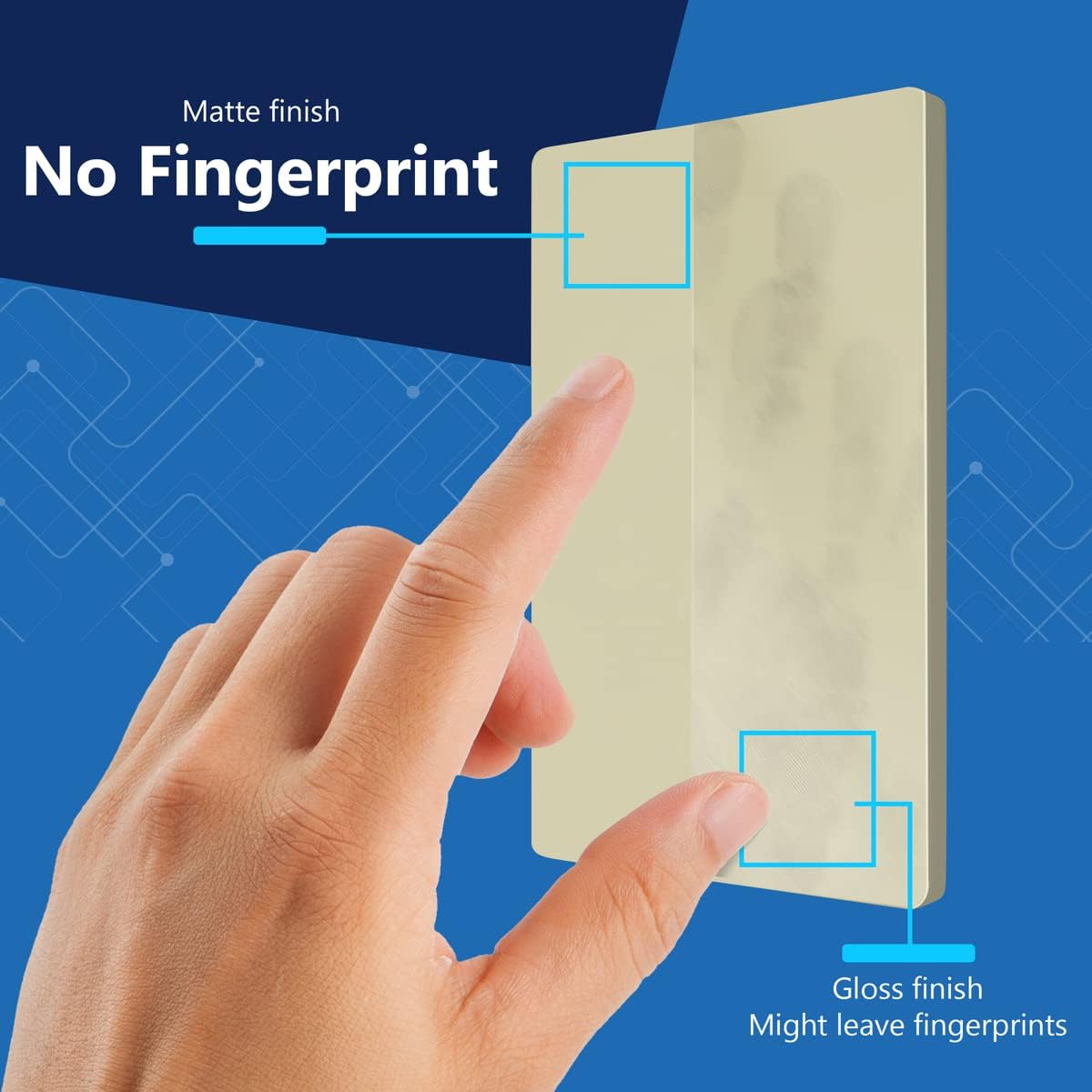 LIDER Blank Wall Plate, Screwless Design, 1-Gang, Matte Ivory, 10-Pack | Temperature And Impact Resistant, Midsize