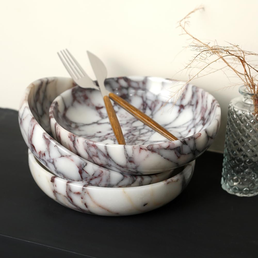 Marble Key Bowl / Calacatta Viola / 7.8 x 1.9