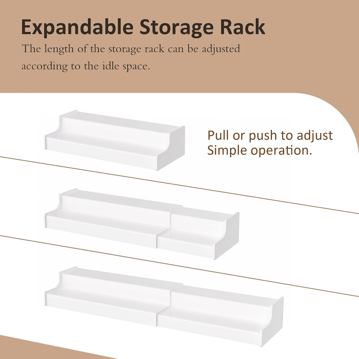 Sezanrpt Expandable Spice Rack Cabinet Organizer 2 Tier, White Kitchen Counter Display Shelf, Seasoning Organizer for