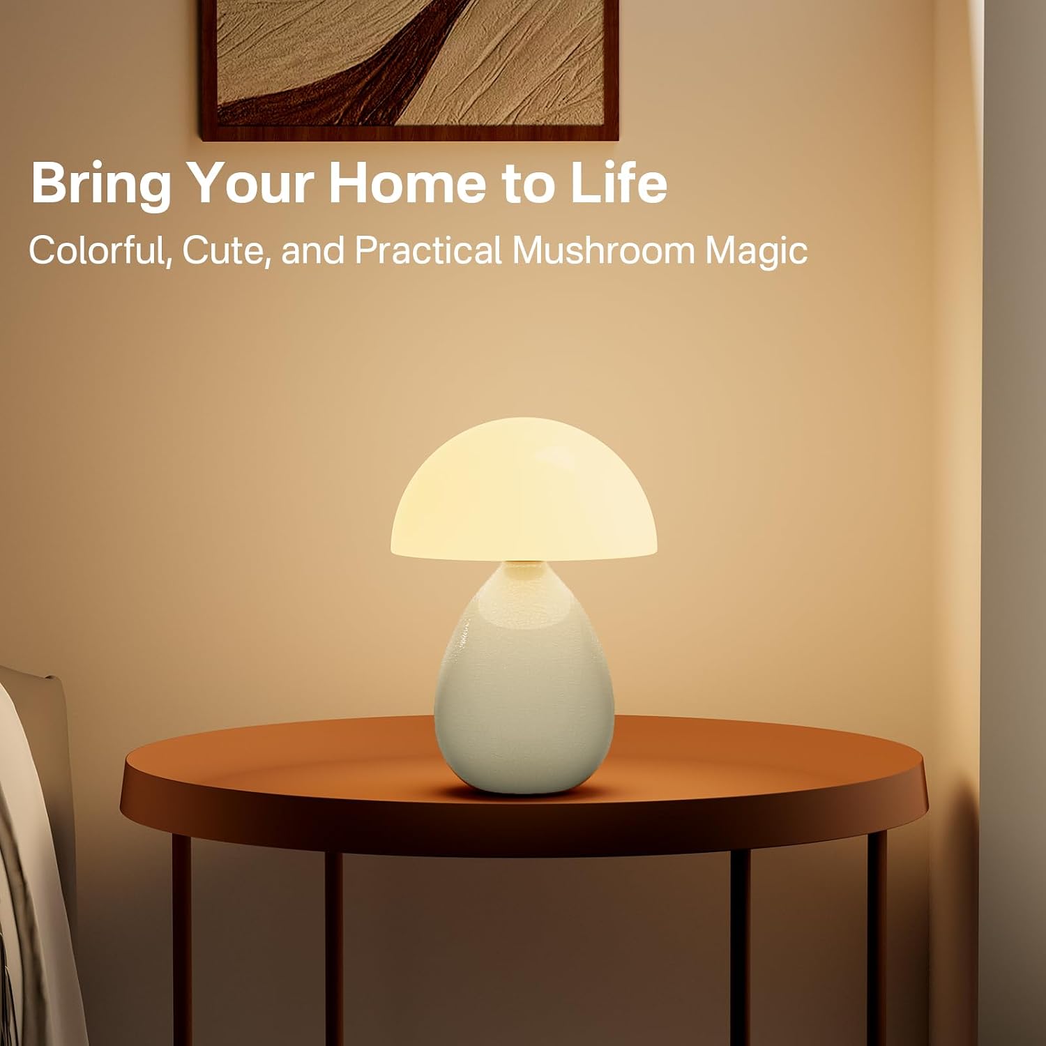 Mushroom Lamp Table Lamp / Cream-ice Crackle