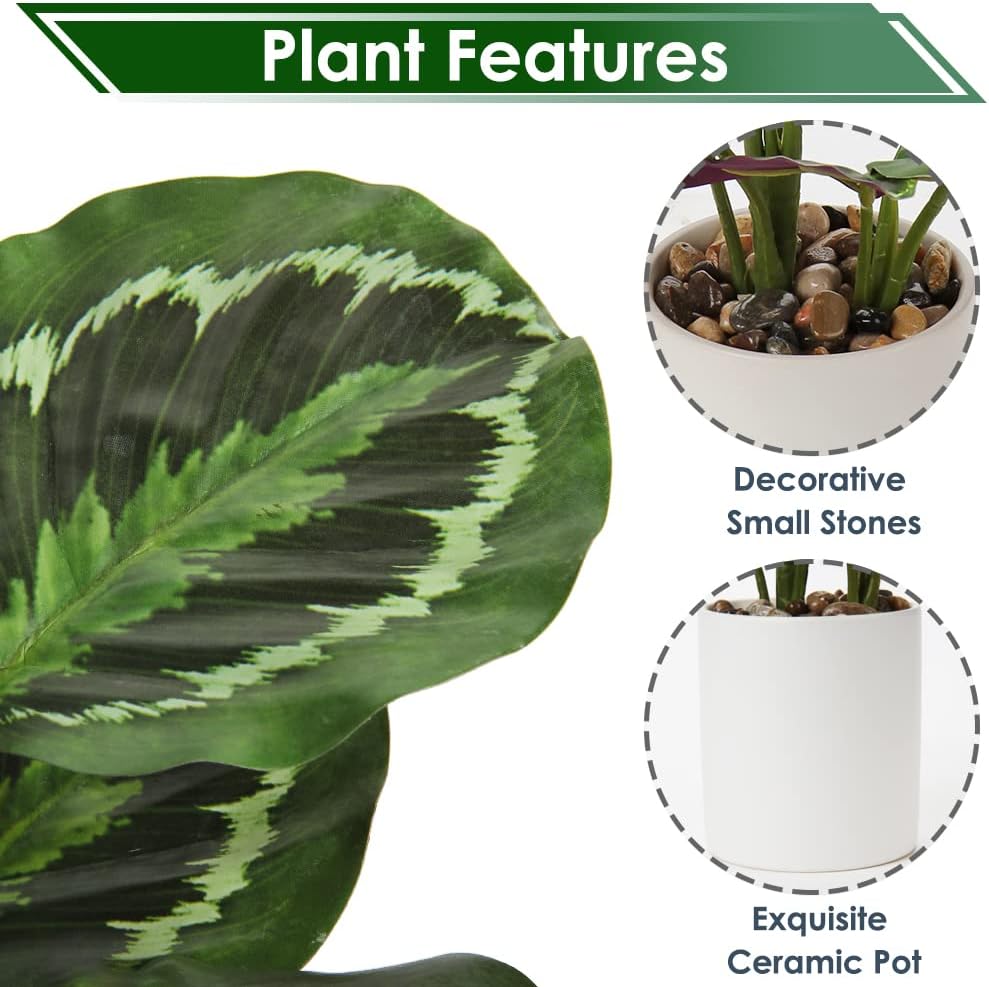 Artificial Potted Plants 13" Faux Plants Indoor Small Fake Plant Decor / Greenery#002 / Green