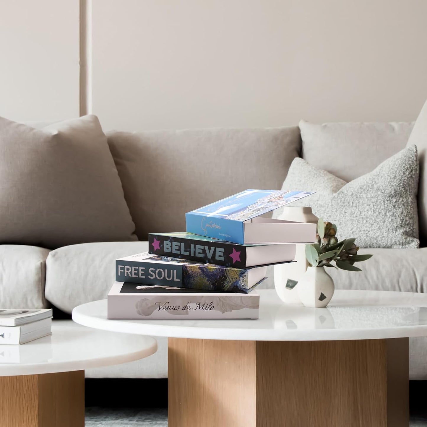 Faux Books Set for Decoraion / Blue T3 / Set of 4