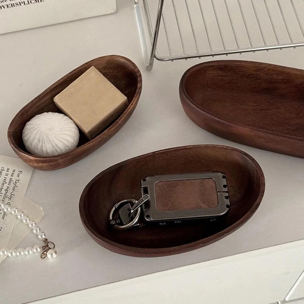 Rustic Wooden Storage Organizer Key Soap and Jewelry Display Tray / Brown Medium