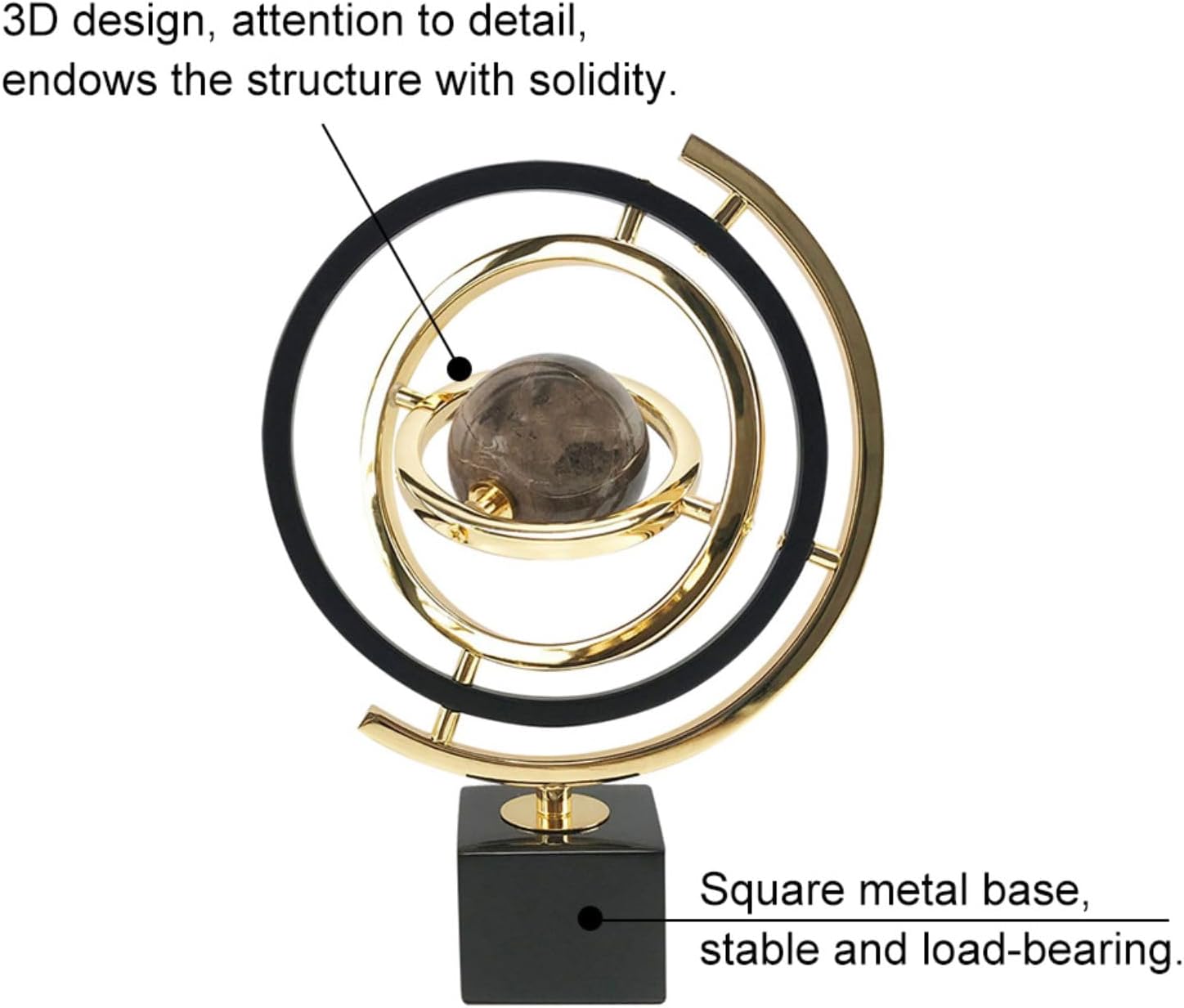 Rectangle Stand & Gold / Art Deco / Black