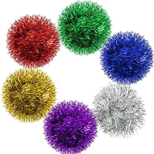 Shappy 90 ft 6 Rolls Christmas Tinsel Garland for Tree, Blue