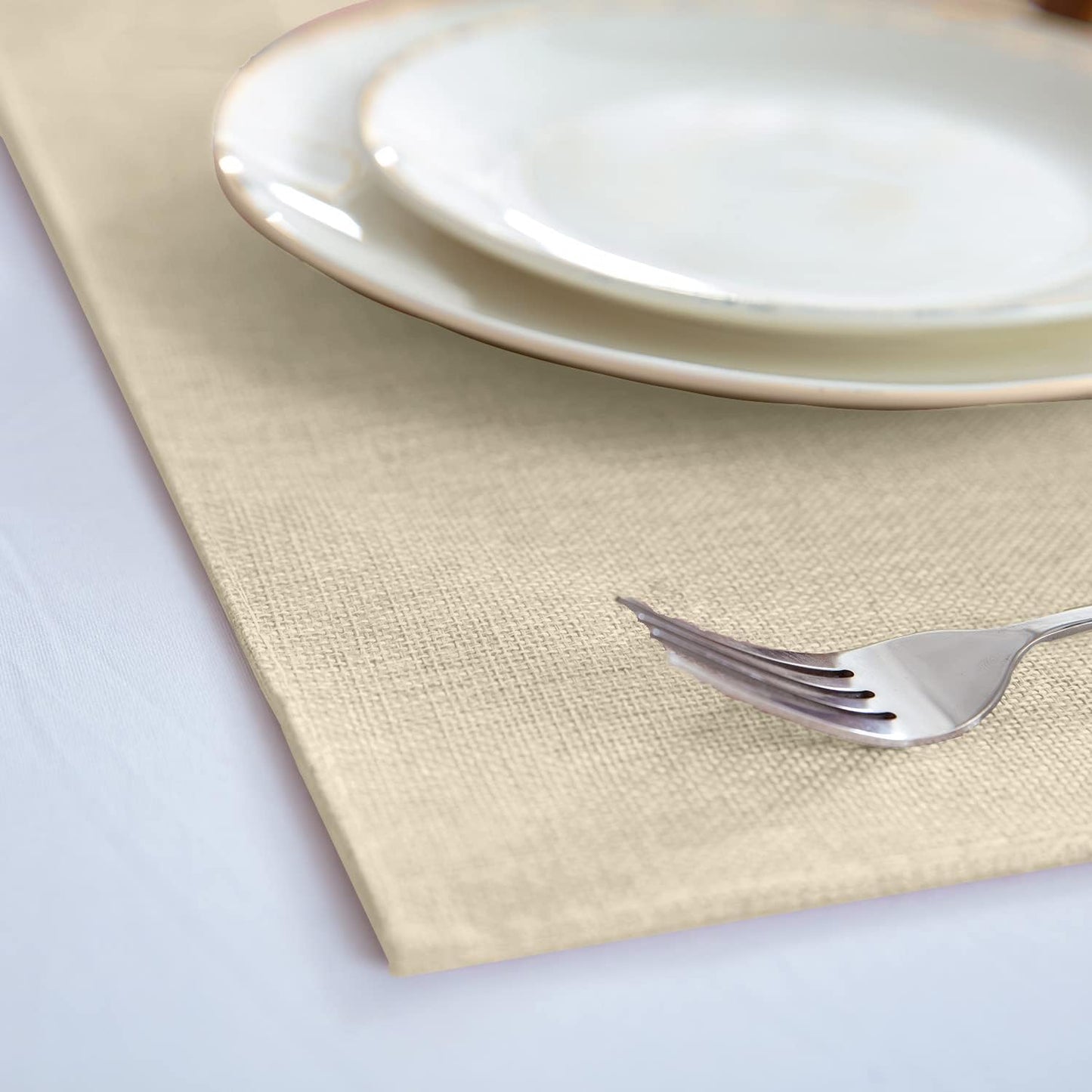 Cloth Placemats Set of 8, Linen Type Fabric Placemats Machine Washable Heat Resistant Placemats Wrinkle Free Thick