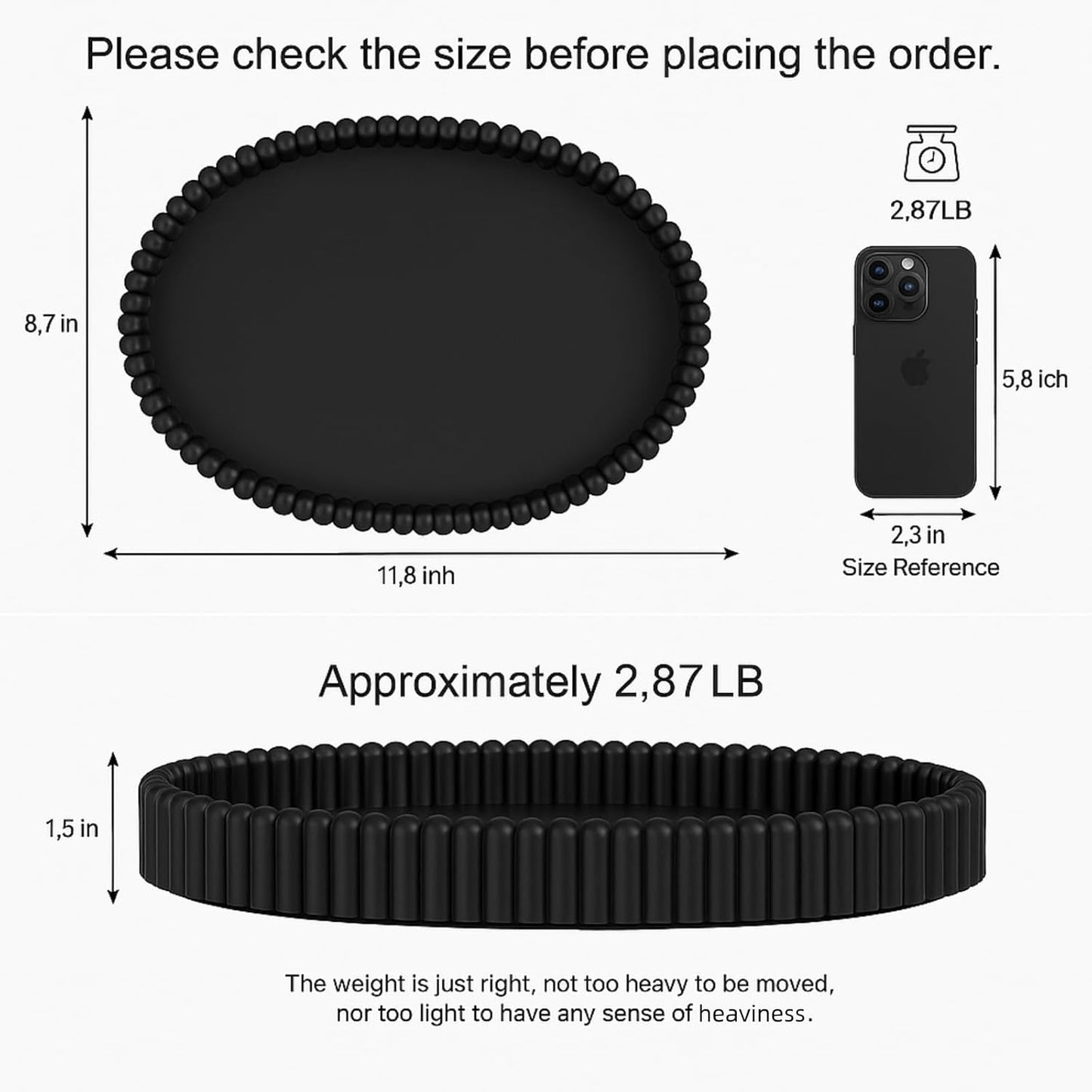 Decorative Tray / Black1 / Black / 11.8 Inch