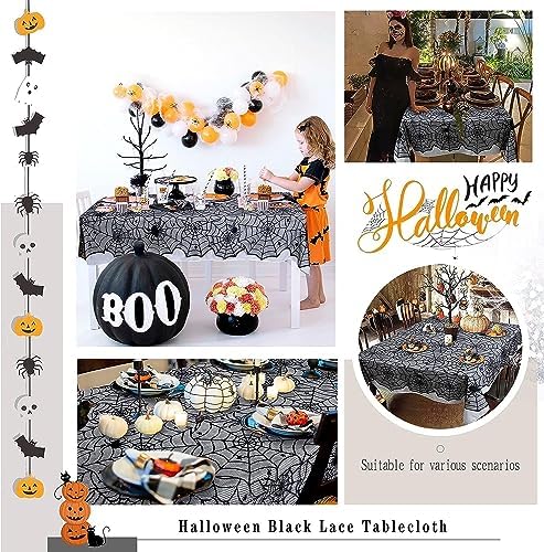 Halloween Lace Tablecloths Black Table Cloths Spiderweb Table Fabrics Decor