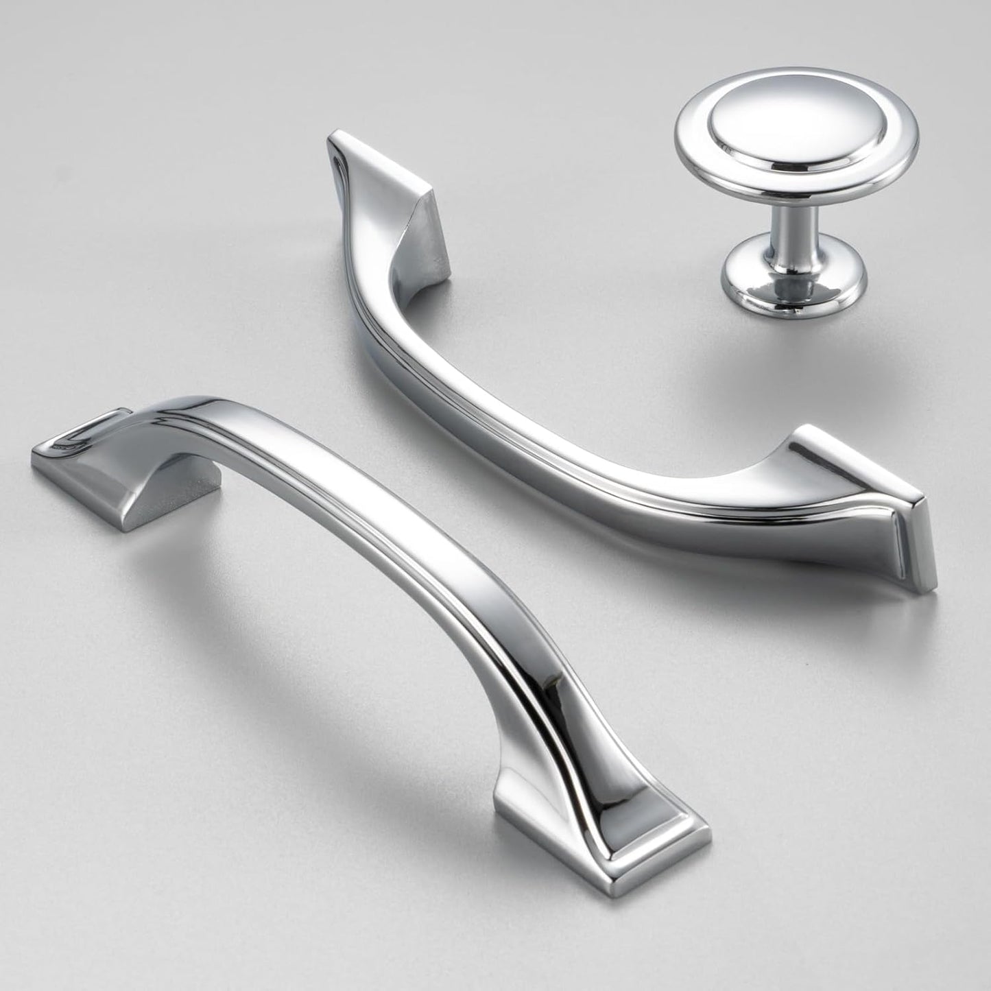 Cabinet Knobs Chrome Drawer Knobs / 1-1/4 Inches / Round Knob / Polished Chrome / 4 Inch