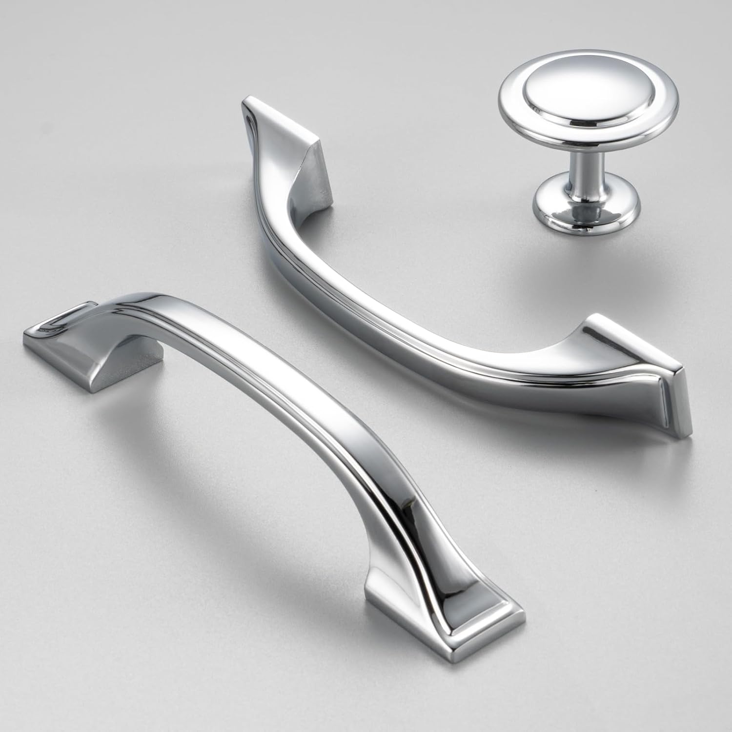 Cabinet Knobs Chrome Drawer Knobs / 1-1/4 Inches / Round Knob / Polished Chrome / 4 Inch