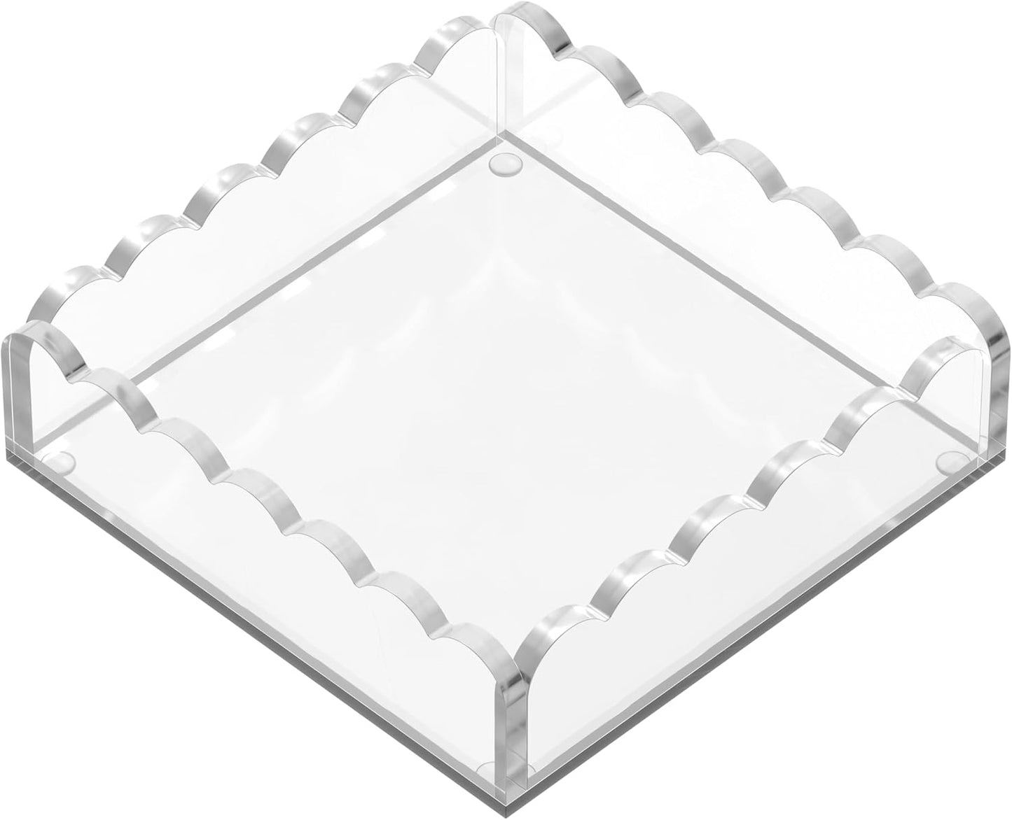 Scalloped Acrylic Tray / Clear / 8 x 8