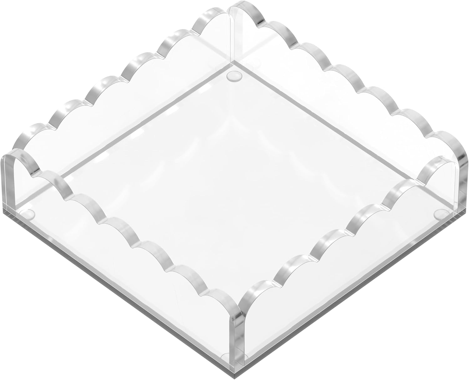 Scalloped Acrylic Tray / Clear / 8 x 8