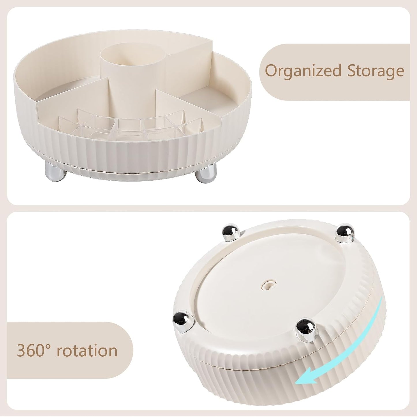 Makeup Perfume Organizer Tray / Beige+ Divider / Set of 11