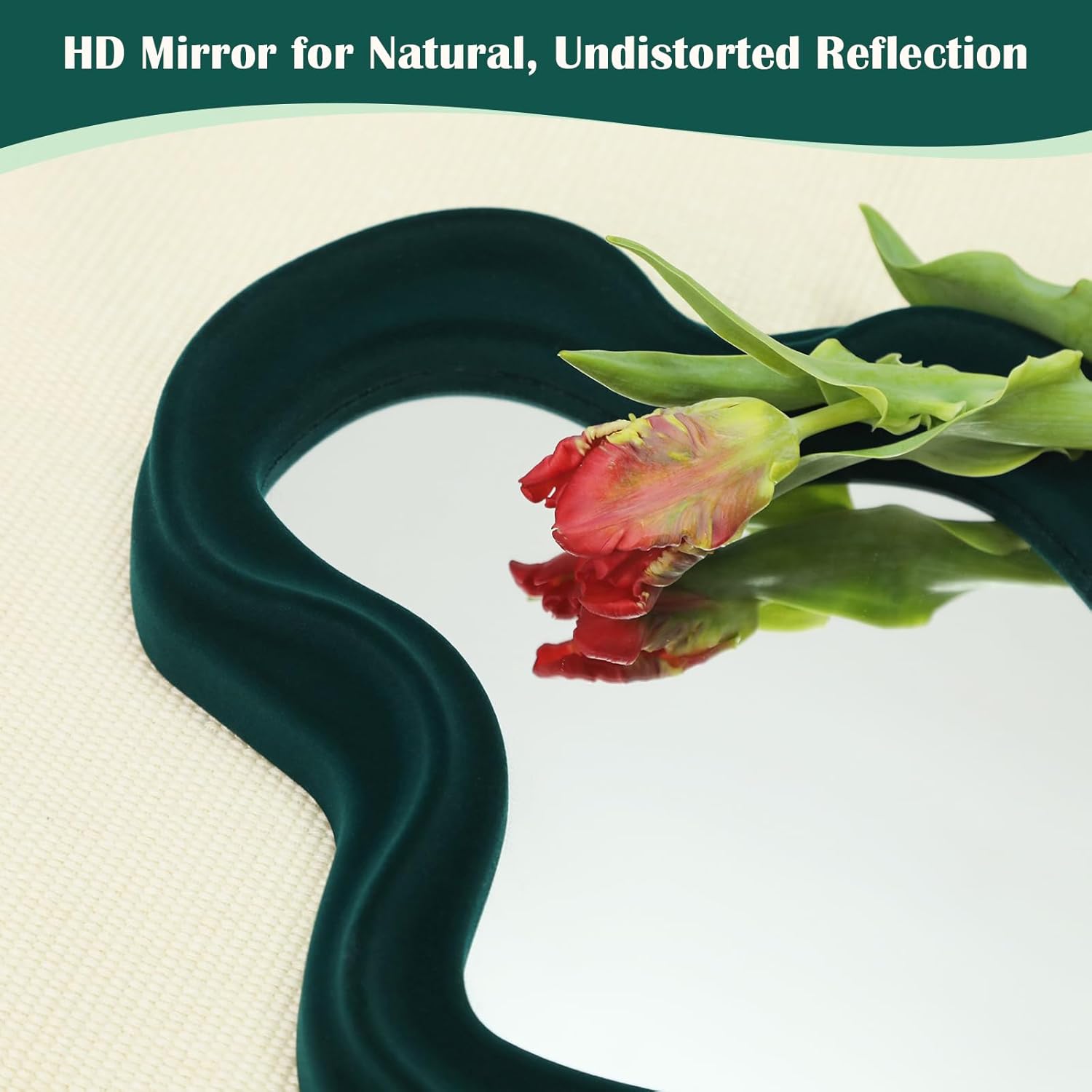 Irregular Cloud-Shaped Small Decorative Mirrors / Cloud-dark Green / 16 x 10