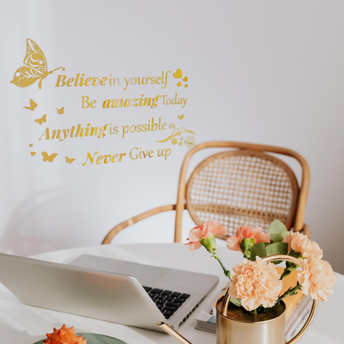 Inspirational Wall Decals Peel and Stick / Gold