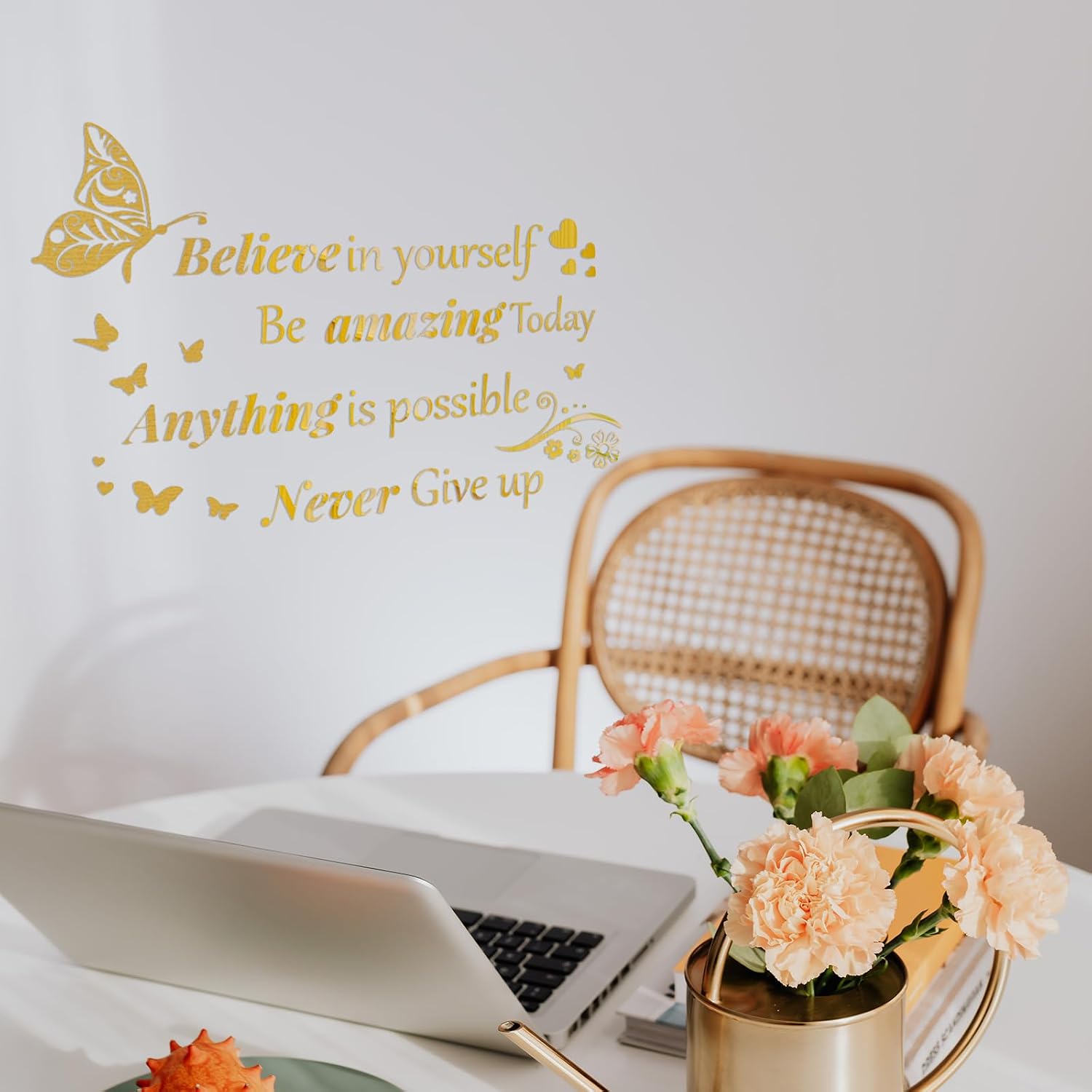 Inspirational Wall Decals Peel and Stick / Gold