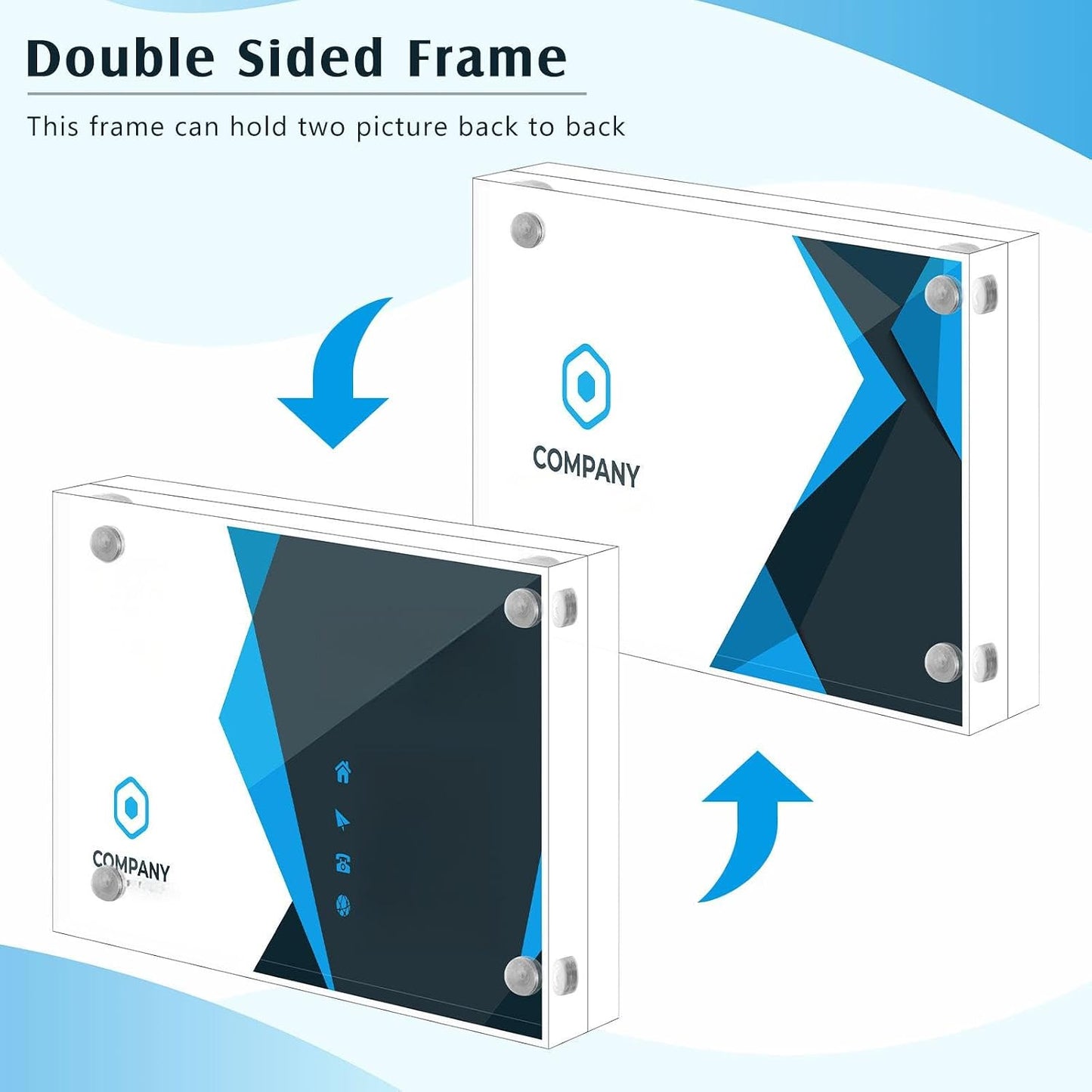 24 Pcs 2.5 x 3.5 Inch Mini Acrylic Picture Frames, Clear Acrylic Photo Business Card Frame Desktop Display Double Sided