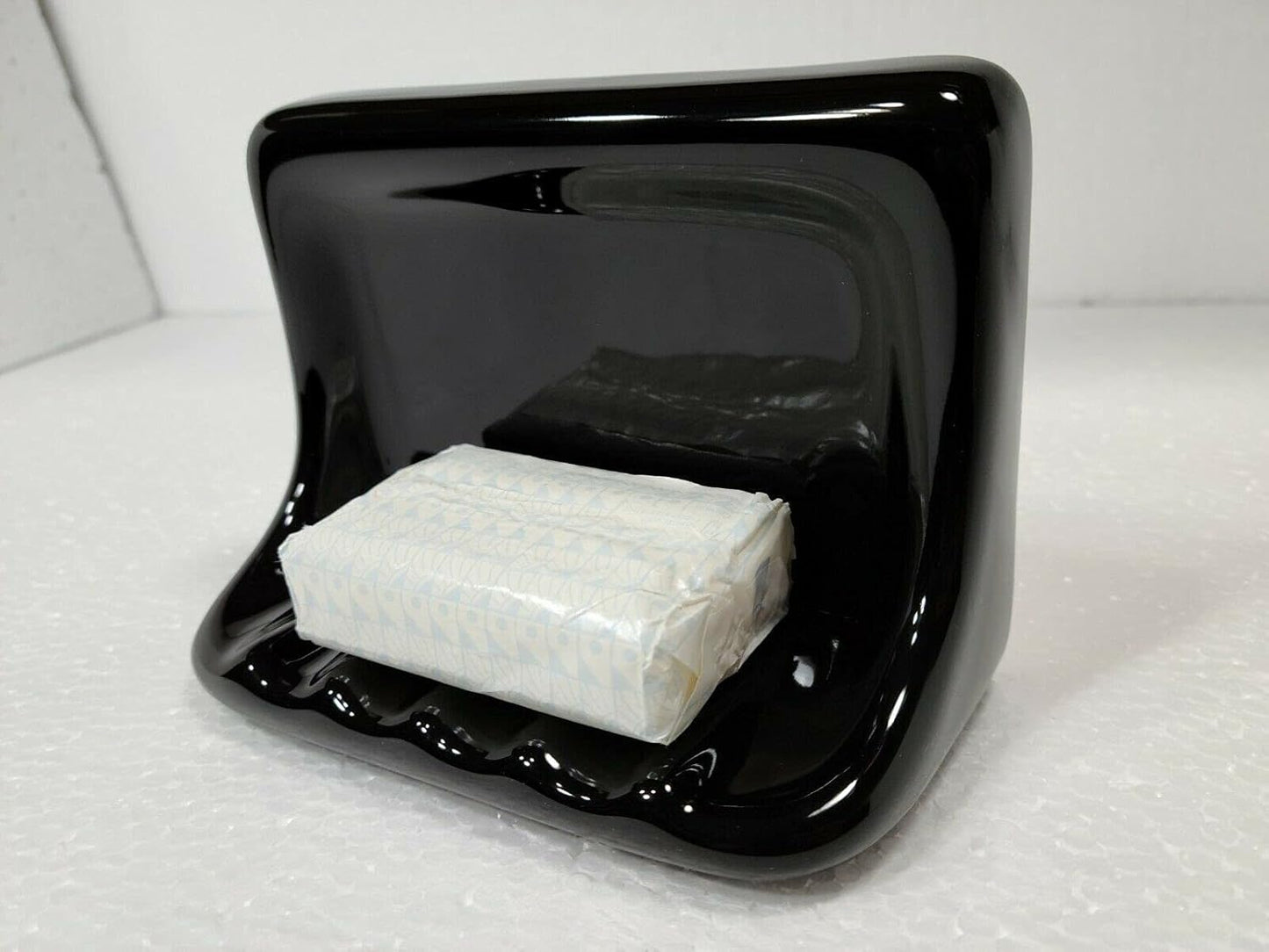 Ceramic Tile Shower Soap Dish Tray Bathtub Vintage Mid Century Modern Vintage Retro / Black
