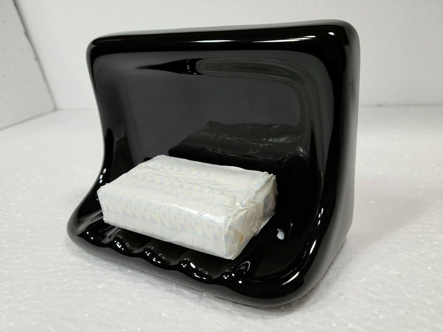 Ceramic Tile Shower Soap Dish Tray Bathtub Vintage Mid Century Modern Vintage Retro / Black