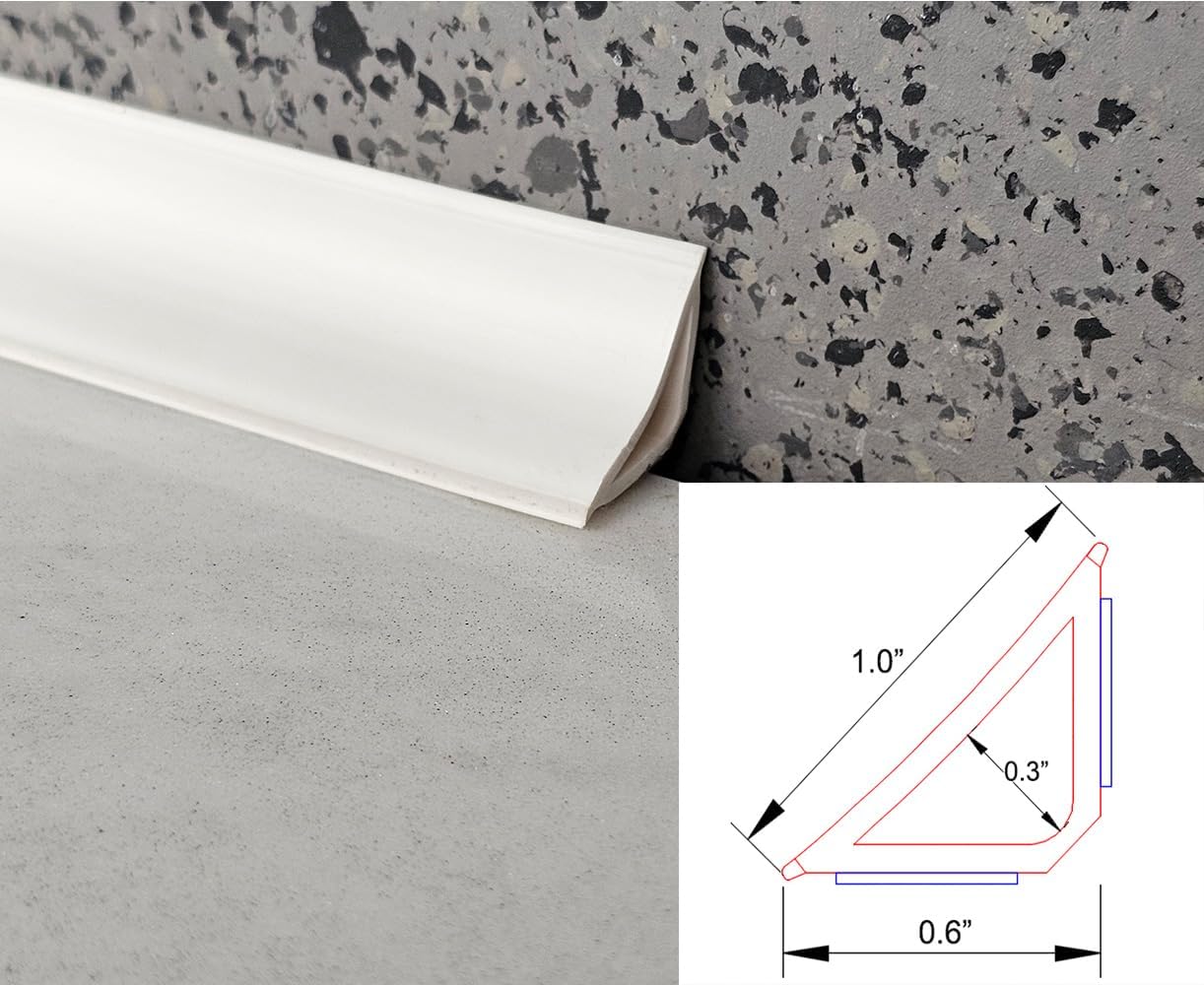Peel and Stick Wall Molding Trim Caulk Strip Self Adhesive Corner Trim Moulding / White / 20ft