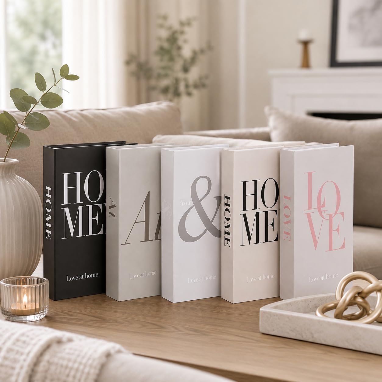 Modern Book Decor Aesthetic / Black and White / 5 PACKS-B / Set of 5