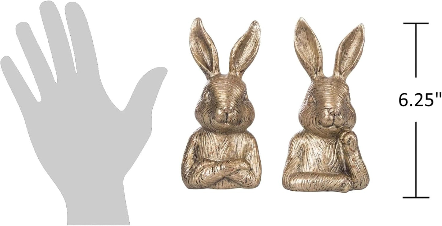 Modern Metallic Rabbit Decor for Spring Shelves and Easter