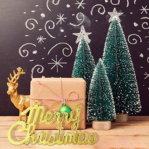 KUUQA 34Pcs Mini Sisal Snow Frost Christmas Tree Bottle Brush, Small Size