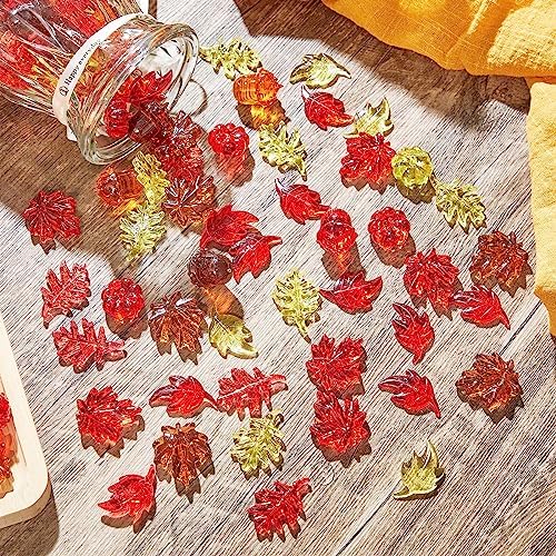 Deekin 240 Pcs Fall Thanksgiving Ornaments, Fall Vase Filler
