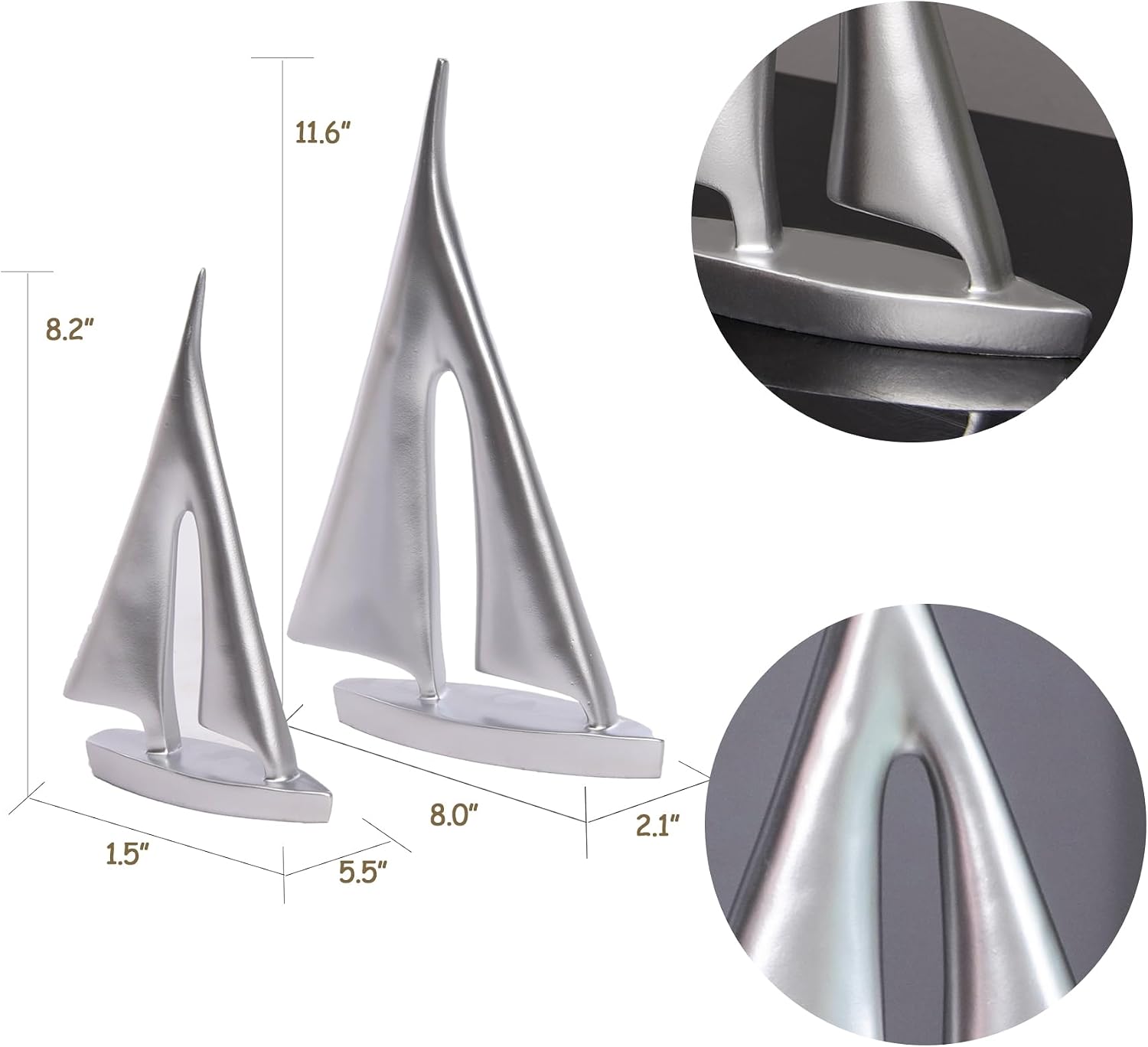 Boat Decorations Statue Decor / Silver