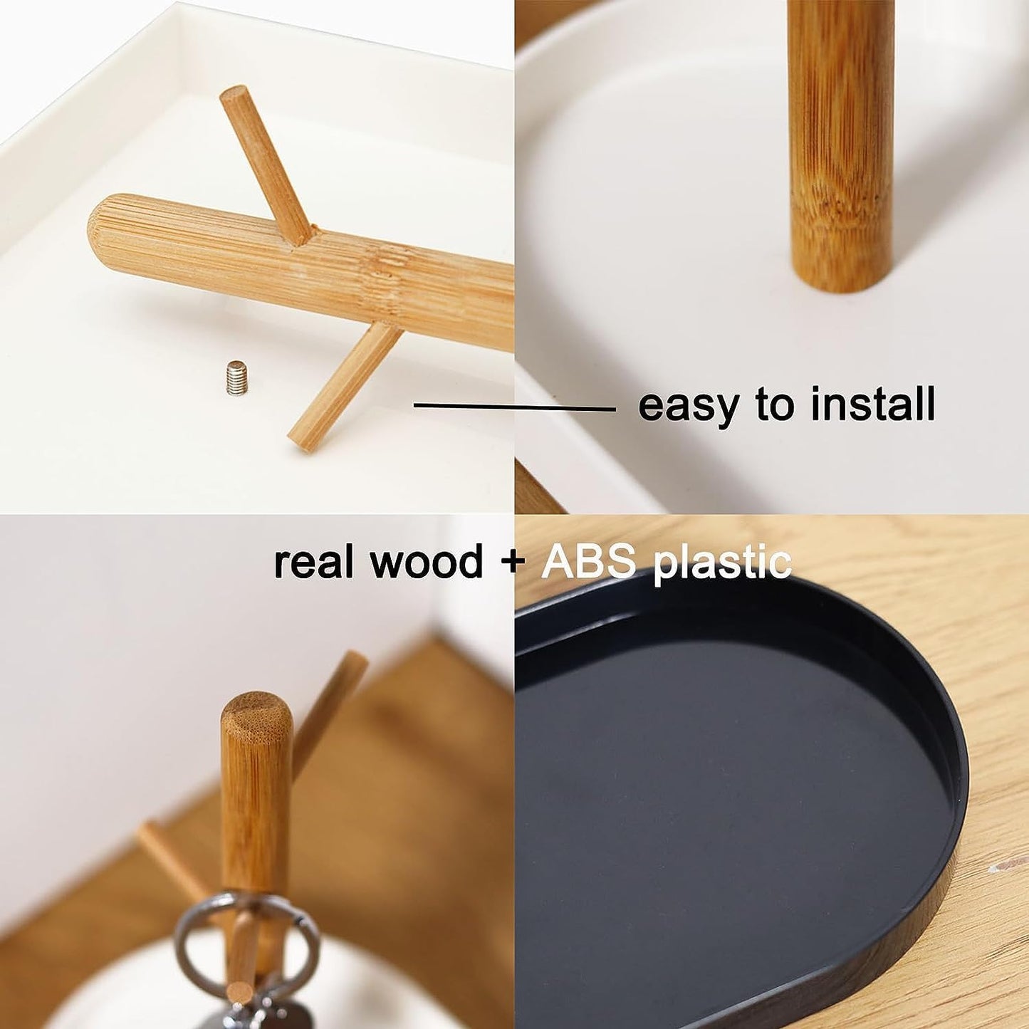 Wood 3-Tier Hanging Organizer / Black Oval