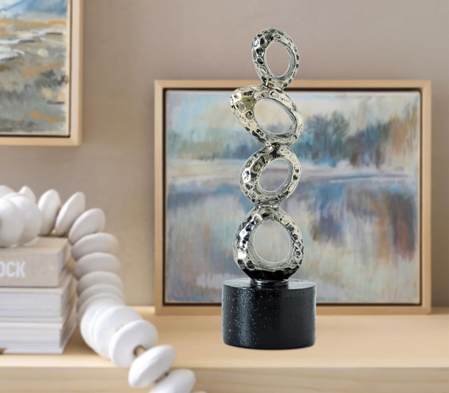 Modern Abstract Resin Sculpture / Gold