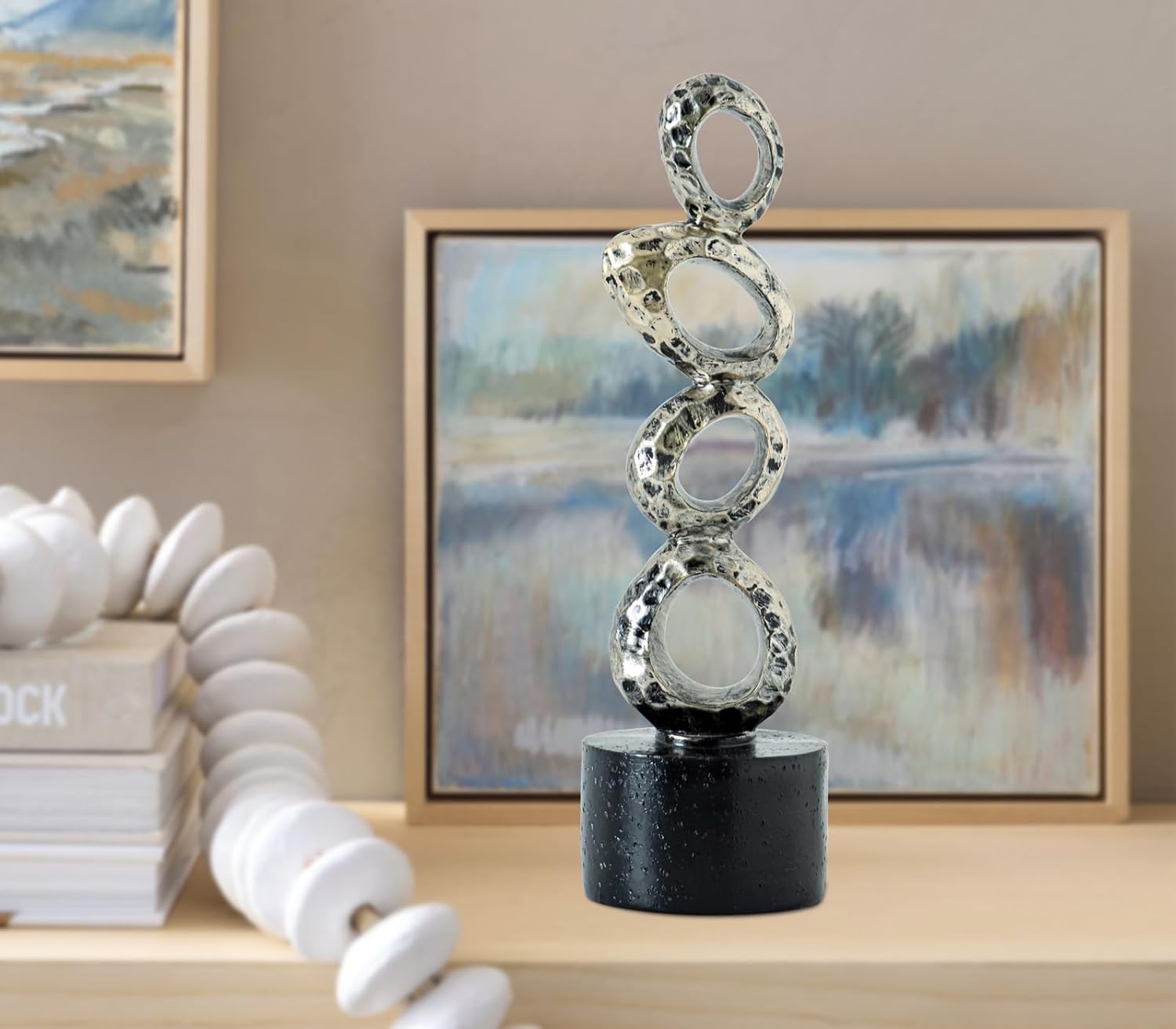 Modern Abstract Resin Sculpture / Gold
