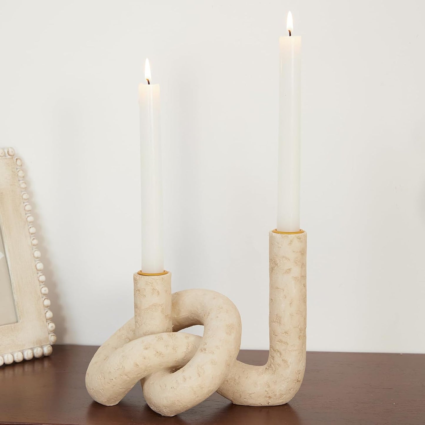 Candle Sticks Holder Boho / Beige