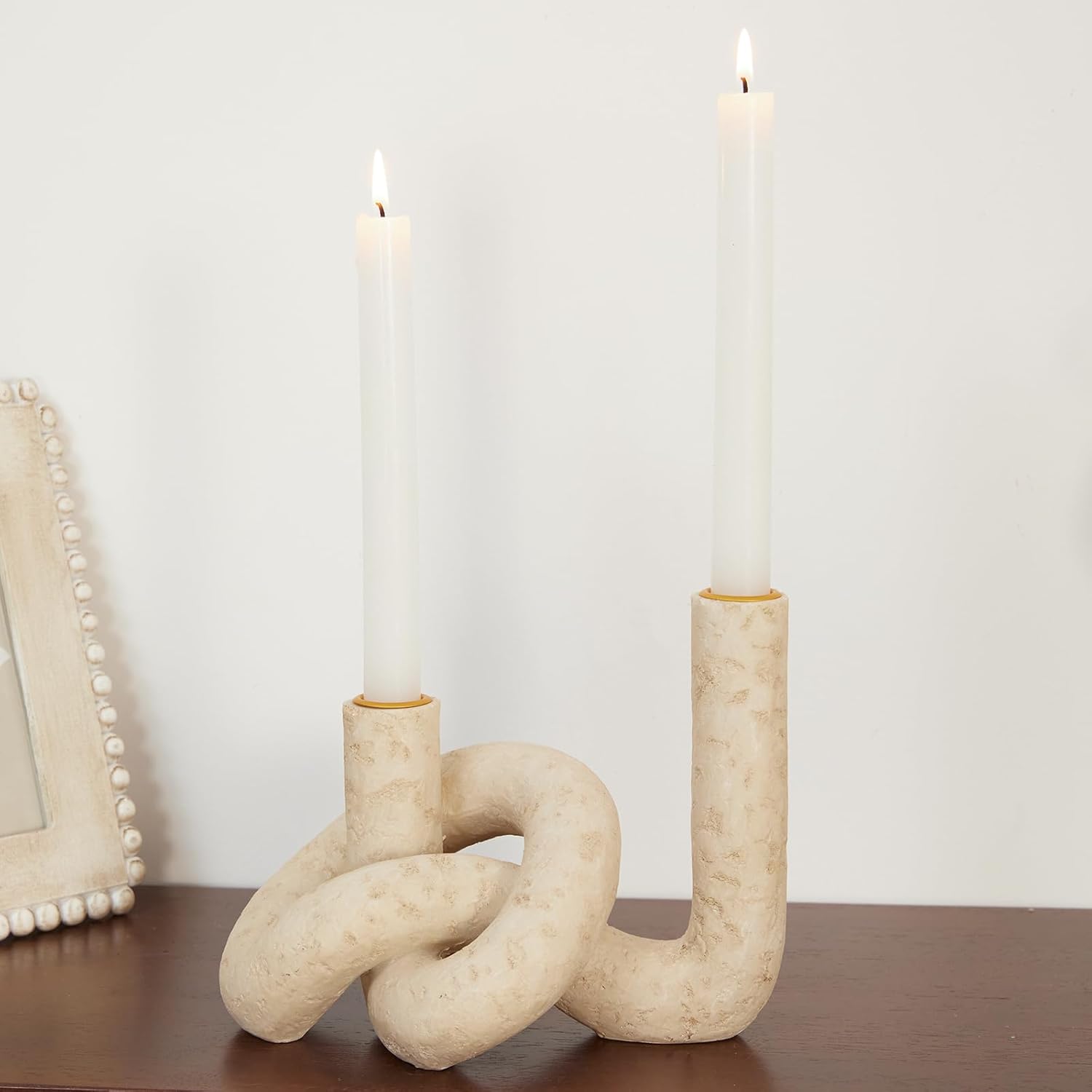 Candle Sticks Holder Boho / Beige