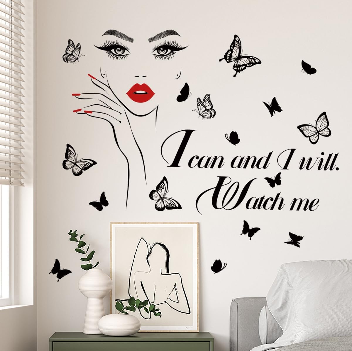 3D Inspirational Quotes Wall Decals / A / Red