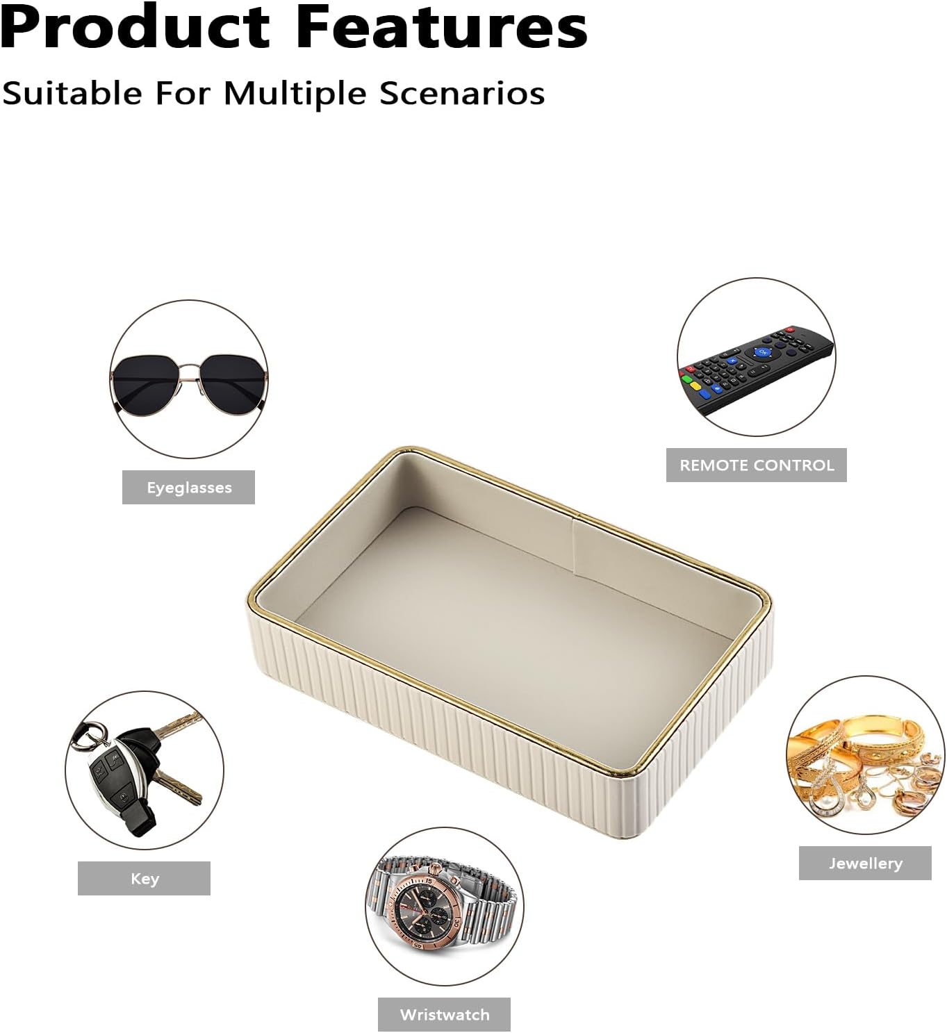 PU Leather Valet Tray / Beige